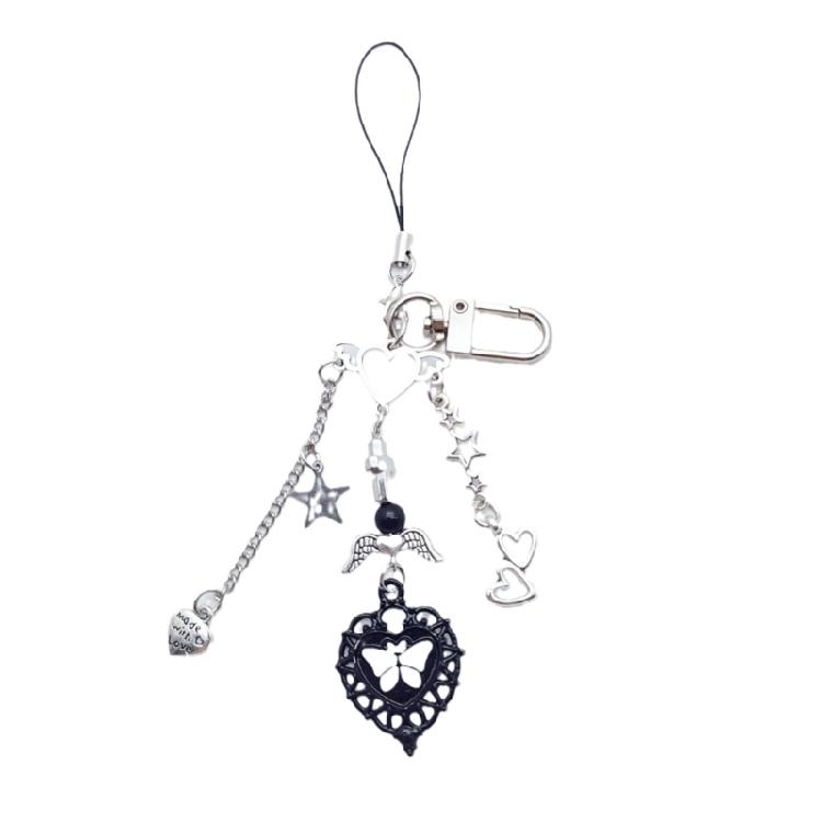 

Keychain Cross Hear Keychain for Women Girls Halloween Handmade Jewelry Ornament 1
