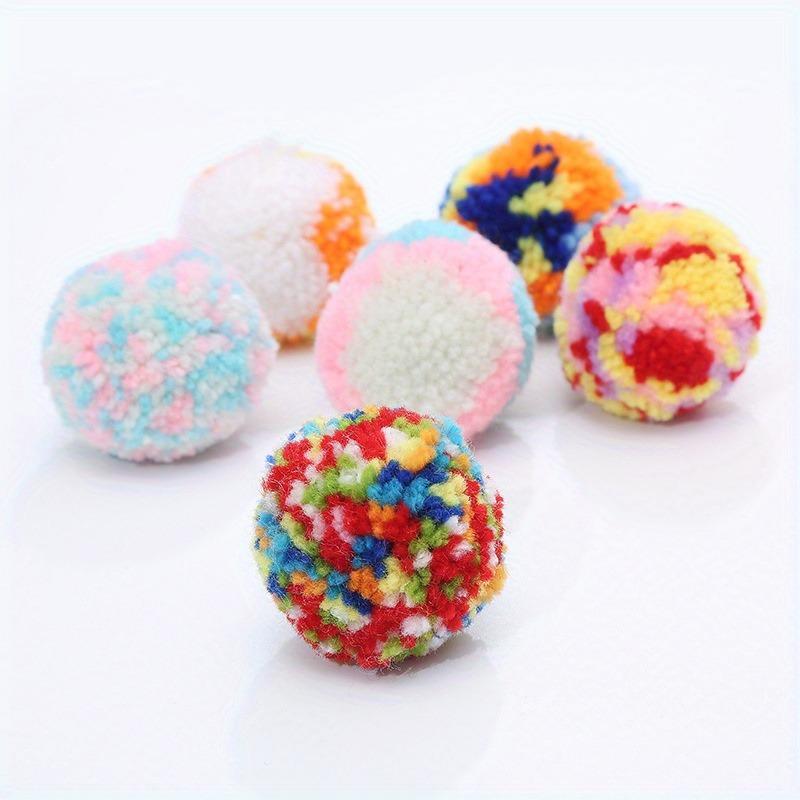 6PCS Colored Wool Ball Diameter about 5cm Pet Supplies Cat Toys Nibble Resistant Rolling Plush Ball Throw and Catch Ball.