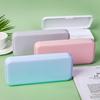 Colorful Plastic Pencil Boxes Macaron Pencil Boxes for School Crayon Marker Organizer Boxes for W/ Hinged Lids