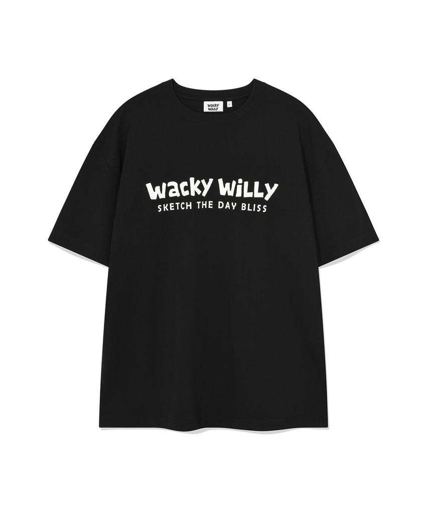 WACKY WILLY Big Typo Short Sleeve T-Shirt Black