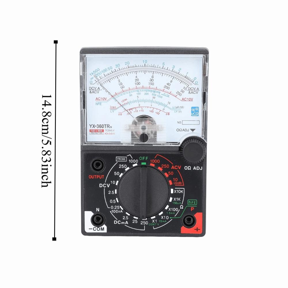 Pointer Type YX 360TRn Multimeter Plastic Material Black Color Pointer Type Multimeter Analog Multimeter Professional Testing