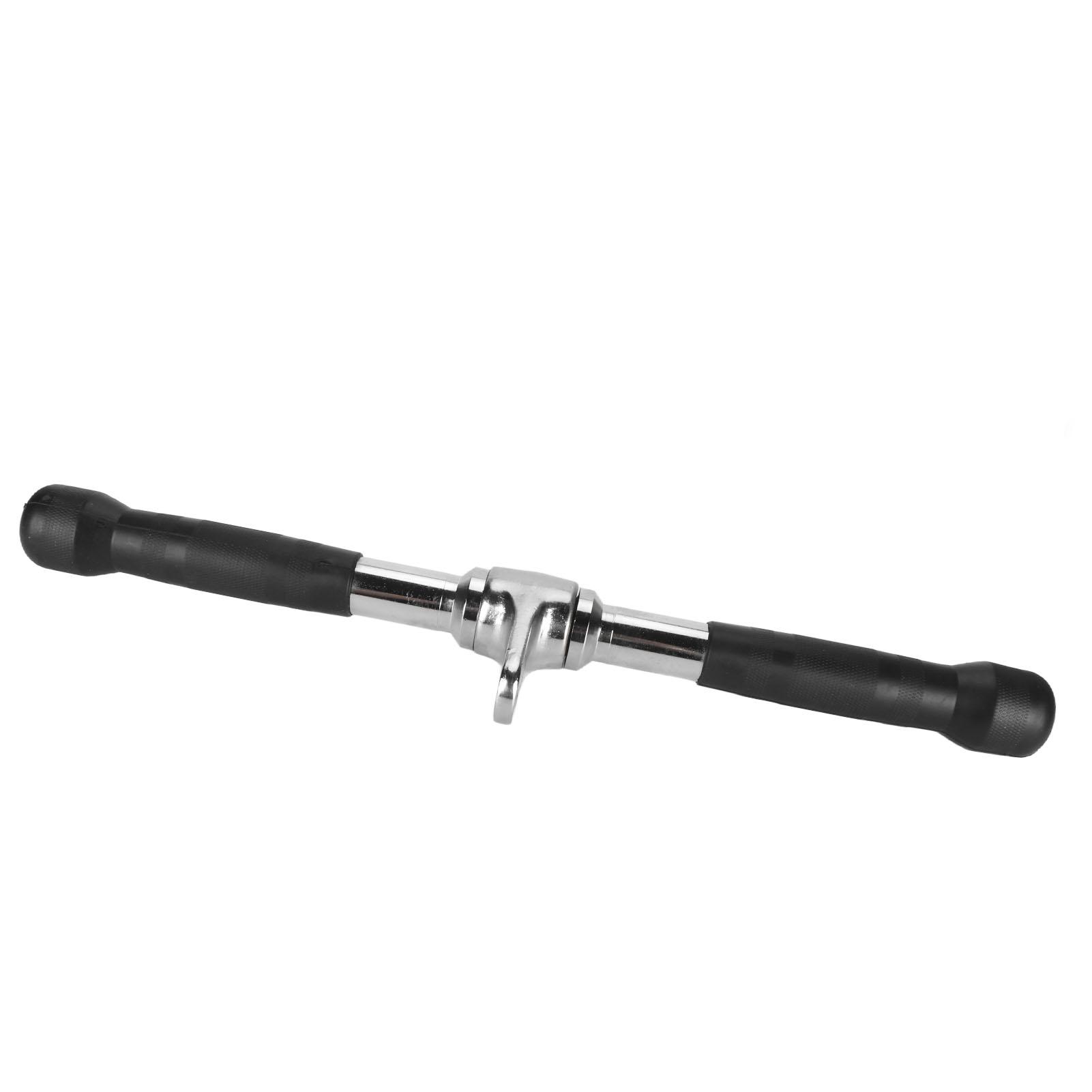 Pull Down Bar Straight 17.3in Press Down TPR Steel Electroplated Rotate Comfort Grip Cable Machine Attachment for Home