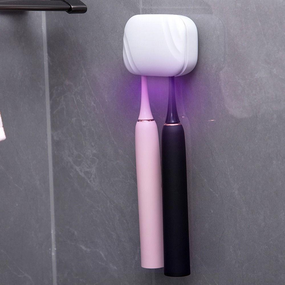 2 Brush Slots Smart Toothbrush Sterilizer Self-Draining UV Toothbrush Sterilizer Rack  Travel