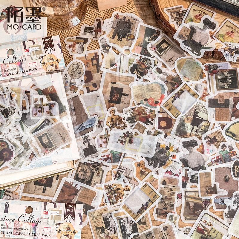 100-Sheet Retro Sticker Collection, Mixed Classic Motifs, Perfect for Laptop & Phone Case Decoration