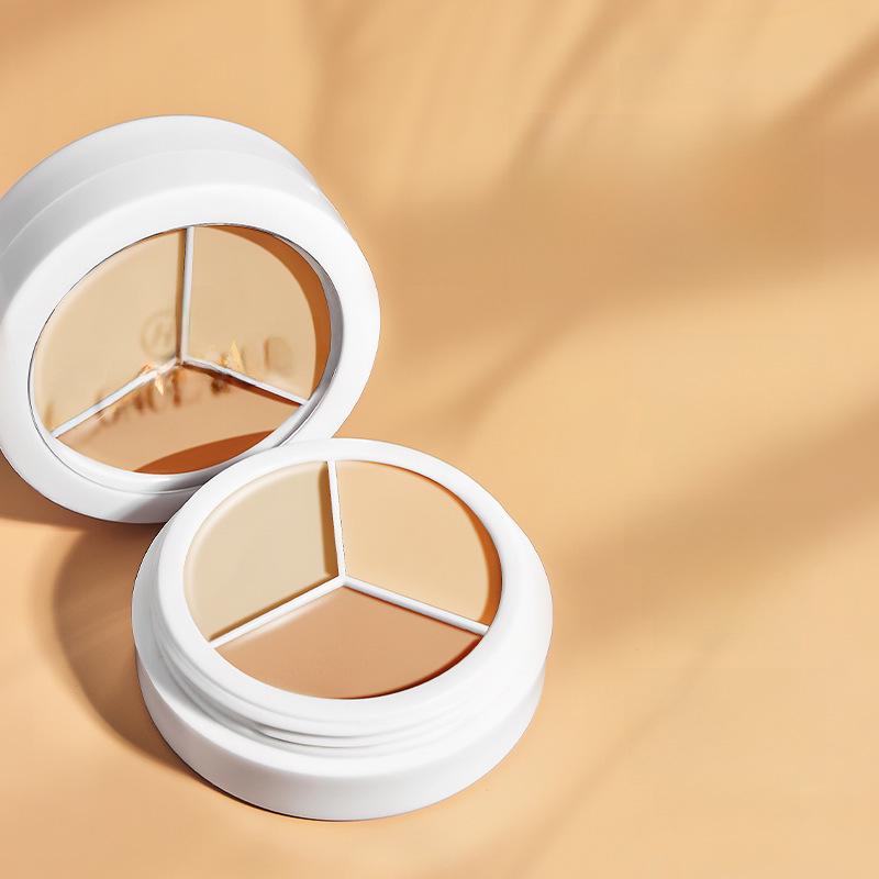 Hanlun Meiyu Silky Triple Tone Concealer for Acne, Dark Circles, Spots - Moisturizing, Long-lasting Repair Cream
