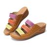 Foreign trade women's sandals 2021 spring new European and American wedge heel color matching one-word women's sandals wish spot