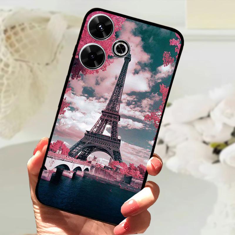 For Xiaomi Redmi 13 Case Fashion Painting Matte Cover Soft Silicone TPU Phone Case For Xiaomi Poco M6 4G Shockproof Shell Fundas