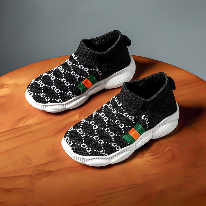New sports shoes flying woven baby shoes medium older children's prince shoes running shoes platform casual shoes children's casual shoes