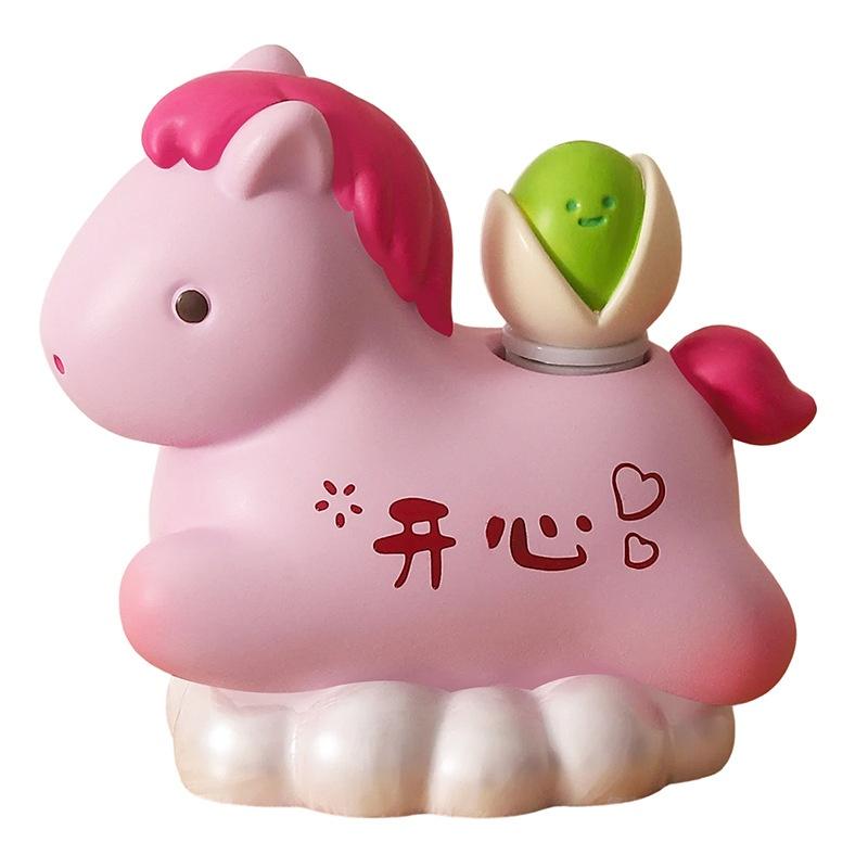 1PC Creative Transfer Zodiac Horse Back Lucky Bag Ingot Can Be Rotated Home Decoration Office Desktop Decoration