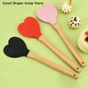 Utensils Making Cake Baking Tool Valentine's Day Pink Love Silicone Spatula Heart-Shaped Wooden Handle Baking Spatulas Kitchen