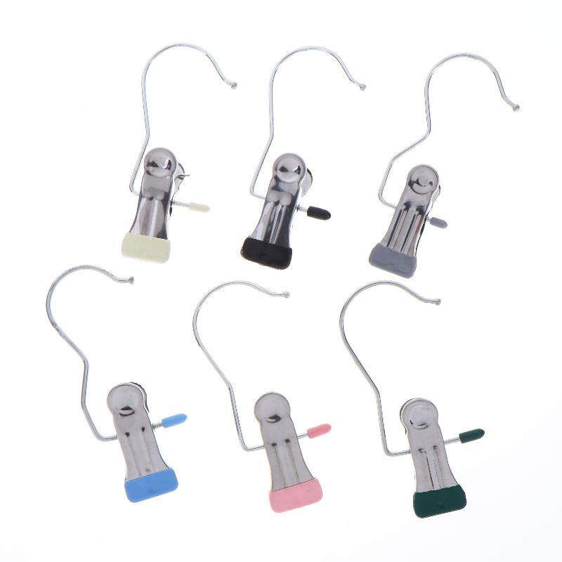 10Pcs Stainless Steel Clothes Pin With Hooks Laundry Clothes Pegs Hook Multifunctional Non Slip Hanging Clip For Socks Hats Pant