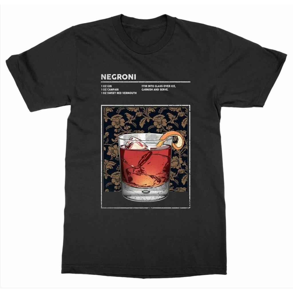 Mixed Drink Cocktail Negroni Liquor Happy Hour Bartender T-Shirt 100% Cotton O-Neck Short Sleeve Casual Mens T-shirt Size S-3XL