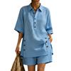 Women's Short-sleeve Shirt & Loose Pants Two-Piece Set - 2026 Autumn/Summer Collection