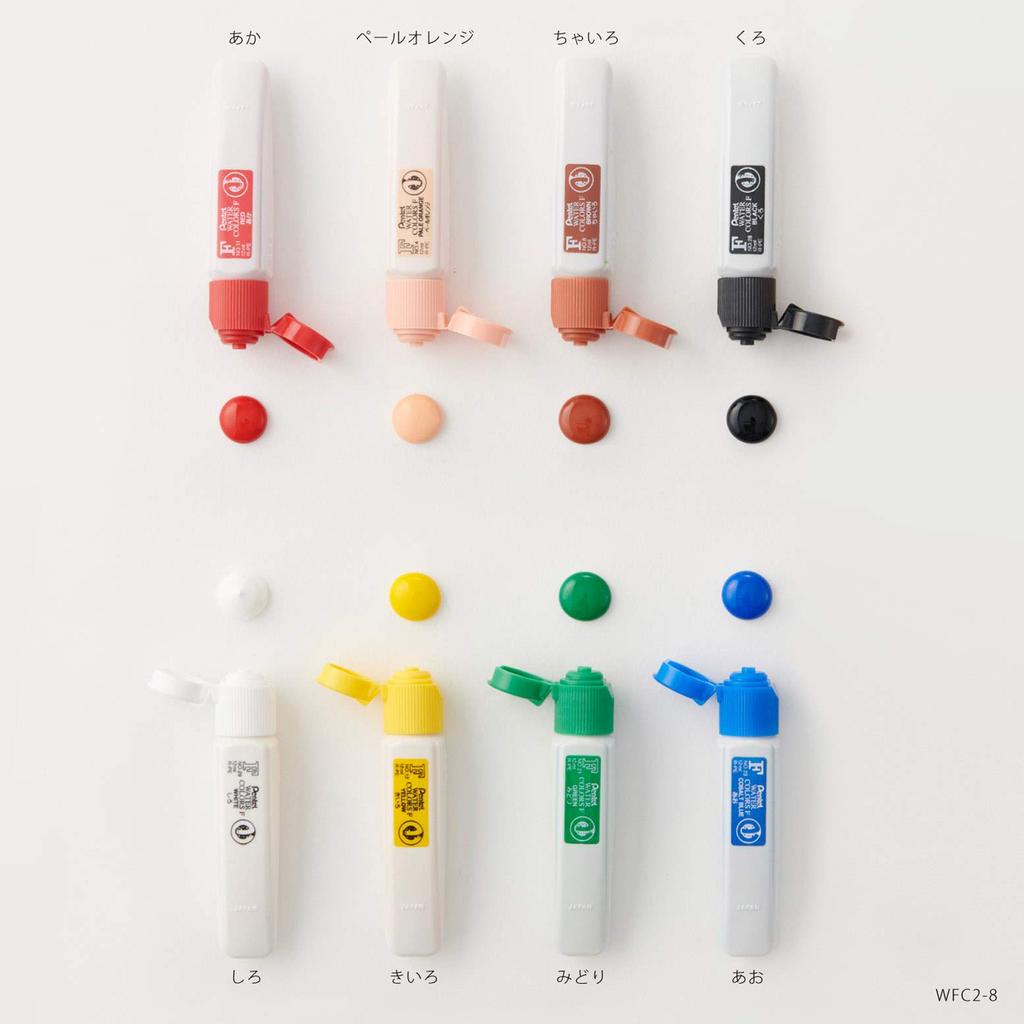 PENTEL F Watercolor Paints Poly 8 Colors WFC2-8, Tube,