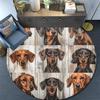 Dachshund Collage Round Area Rug,Carpet Rug for Living Room Bedroom Sofa Playroom Decor,Non-slip Floor Mat