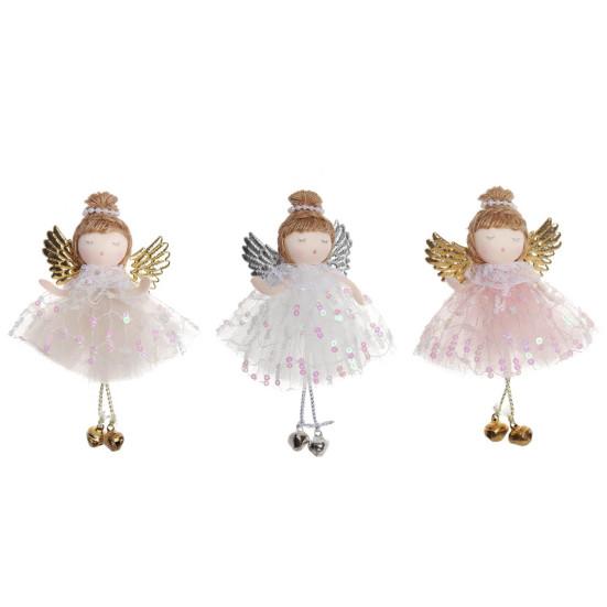 Durable Reusable Christmas Props Angel Ornaments, Cute Plush Doll Pendant with Nordic Style Holiday Decor Bell for Tree, Home Party Tree Ornaments