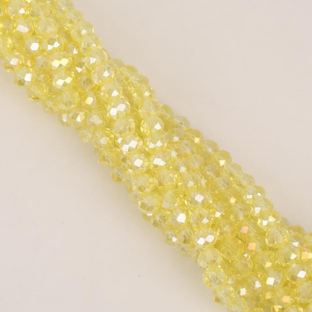 6mm Flat Glass Crystal Beads - DIY Plated Color Abacus Loose Beads for Accessories