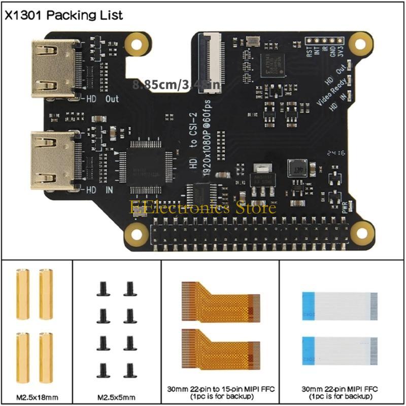 

B03C X1301 1080P to CSI2 Adapter Module TC358743XBG Chip 1080P Enhances Video Auditory Capturing For RPi 5B/4B/3B+/3B CN