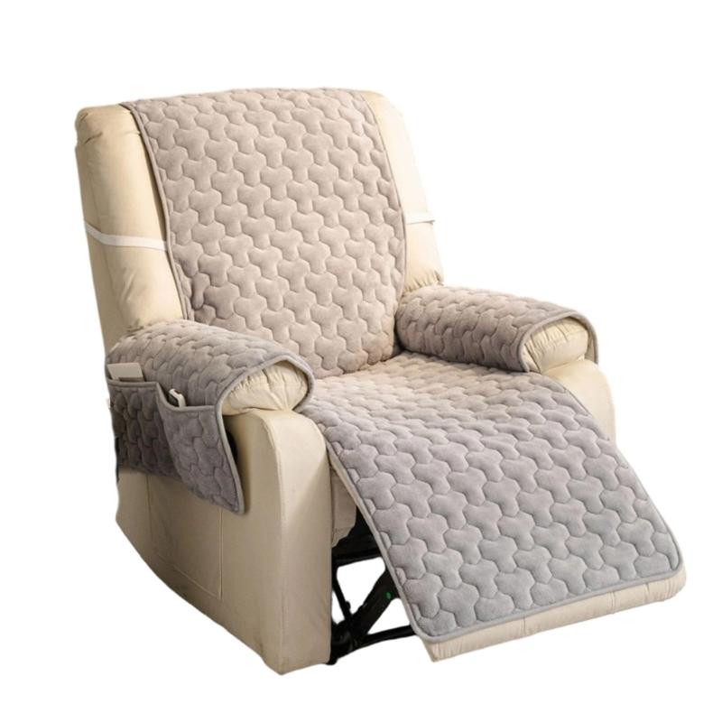 Flanell Sofabezug Polster Weich Warm Sessel Stuhl Couch Abdeckung mit Seitentaschen Für Winterkomfort Universelle Größe