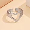 Sweet Fairy Heart Adjustable Open Ring for Women - Stainless Steel and Titanium Jewelry