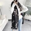 Autumn and winter new blue imitation cashmere scarf women, winter letter women's shawl thick warm one