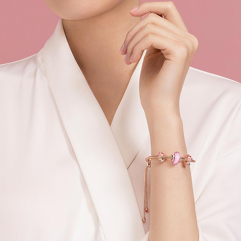 Pandora Manman Pfirsichblüten-Serie Legierungsarmband Damenstil B801396-2