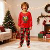 Matching Family Christmas Pajama Set with Neck Long Sleeve and Long Pants for Kids and Adults
