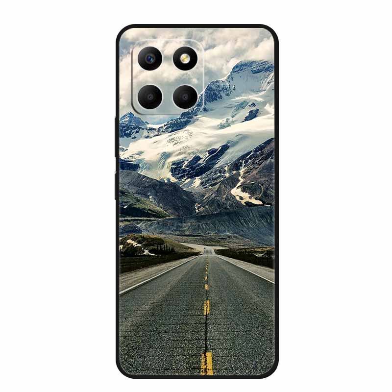 Etui For Honor X6a Zwierzęta TPU Silikon Miękki Tylny Pokrowiec na Telefon dla Huawei Honor X6a HonorX6A 2023 Ochronny Wilk Czarny Fajny Capa