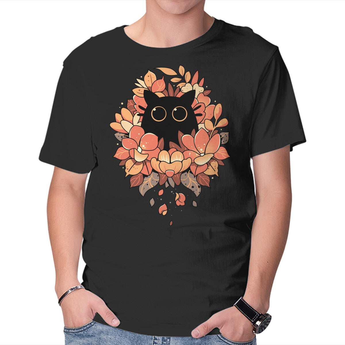 Unisex Crew Neck T-Shirt Feline Spy Graphic Short Sleeve Casual Tee XXXL