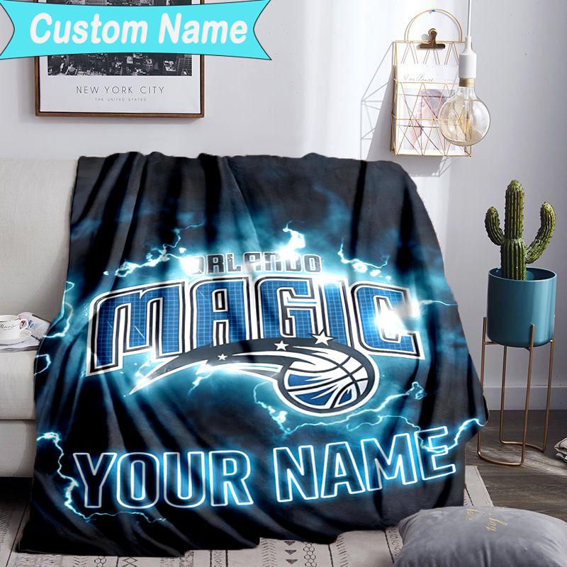 Custom Name Blanket Orlando Basketball Team Blanket Bedding Blanket for Travel, Camping, Living Rooms, Offices, Sofas, Fan Christmas Gift