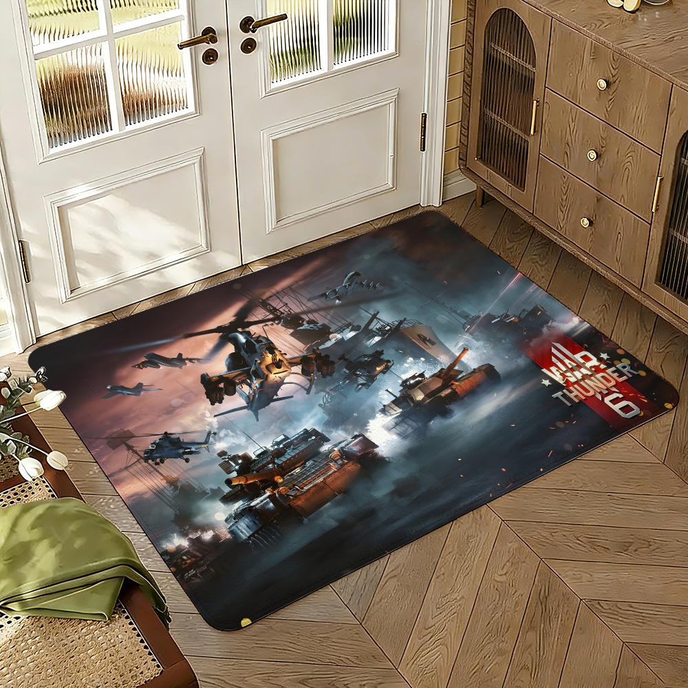 War Thunder Floor Mat Soft Thickened Absorbent Non-Slip Bedroom Living Room Door Mat Home Decor Flannel Rugs