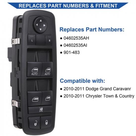 Window Switch Control For 2010 2011 Dodge Grand Caravan Chrysler Town & Country