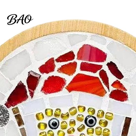 Dekoratives Untersetzer-Herstellungsset Weihnachten Mosaik DIY-Set, Festliches Kunst-Nikolaus-Kranz-Thema Starter-Set Schneemann-Muster, Fliesen-Basteln für Erwachsene, Handgemacht