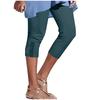 Damen Sommer Spitze Hohe Taille Einfarbige Capri Leggings für den Alltag, Europäisch Amerikanische Mode Dehnbar Basic Hose