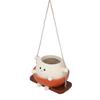 Swing Face Planter Pot Hanging Resin Garden Decor Cute Cartoon Swinging Flower Head Planters for Indoor Outdoor Plants