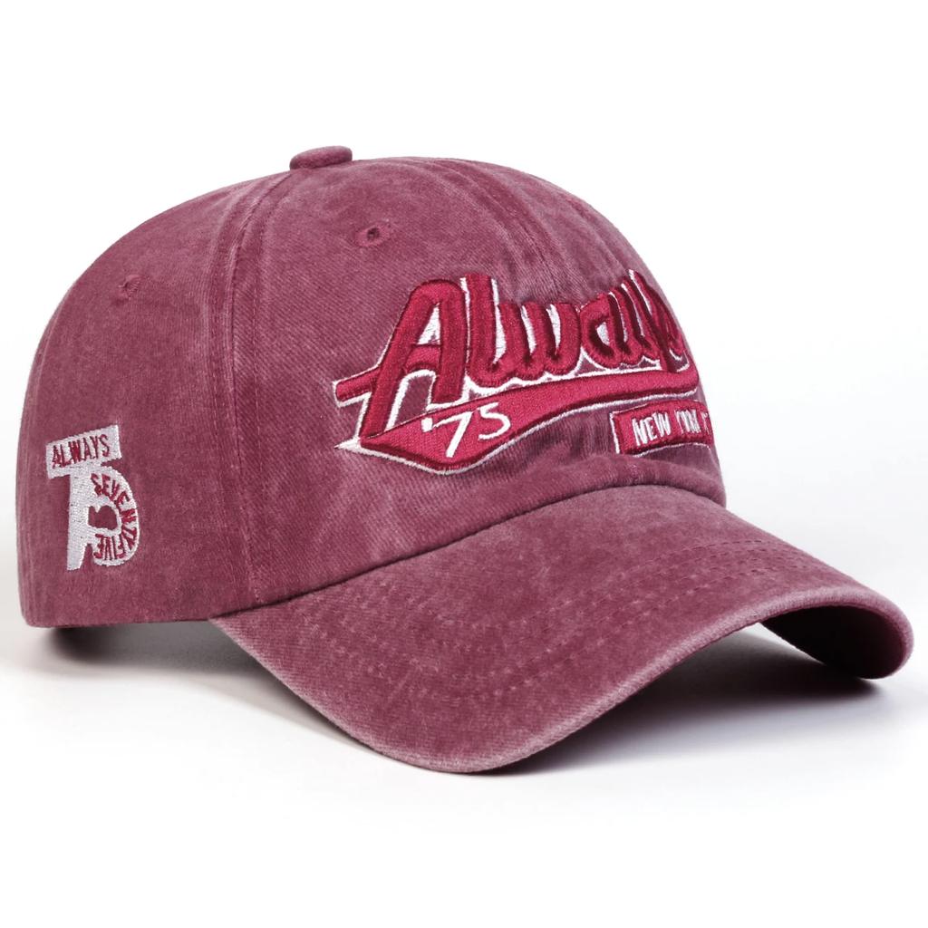 Baseball Wash Stitching Stitched Embroidered Alphabet Always75 Neutral Gender Women Men For Caps Spring Autumn Outdoor Adjustable Casual Hats Dad