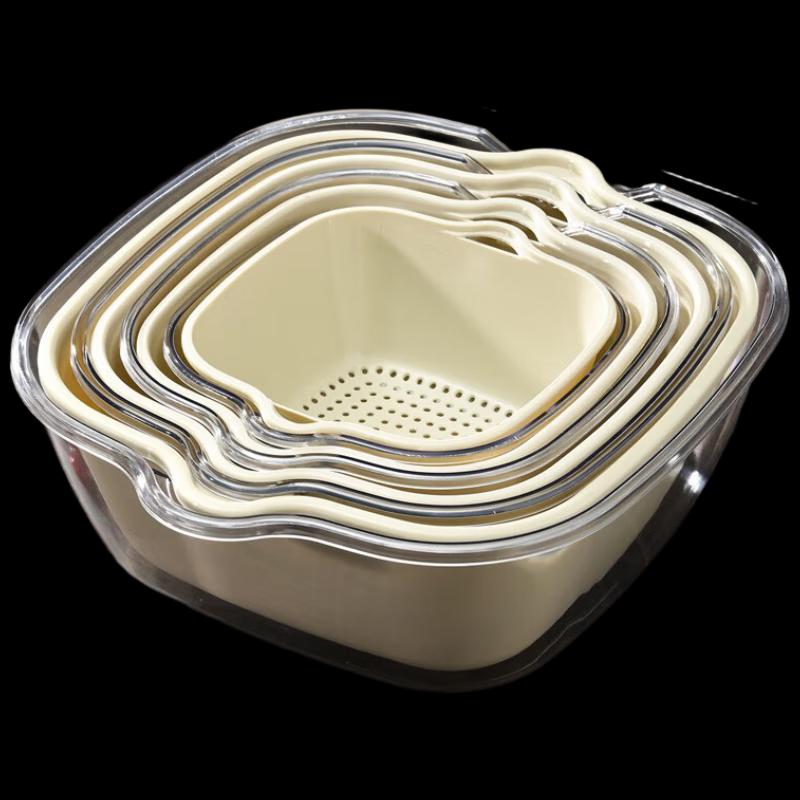 ABXTAO 8-Piece Transparent Storage & Draining Basket Set