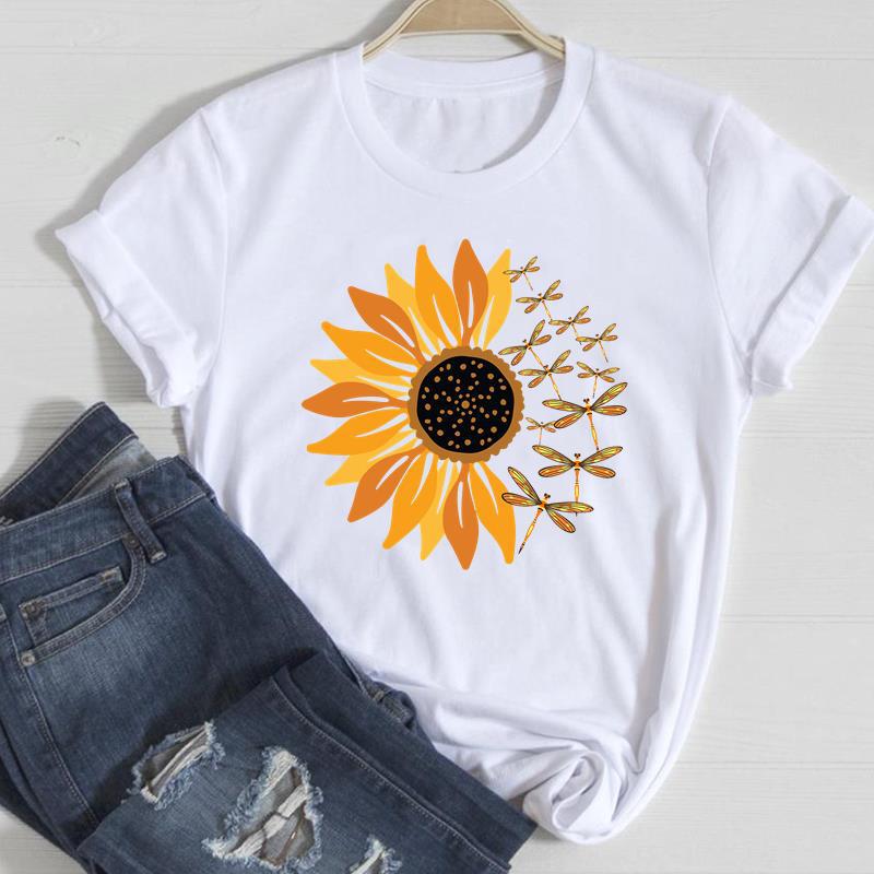 Dandelion Ins Casual Printed Europe and The United States Clothing Top Shortsleeved Tshirt Graphic T Shirts Women Clothing