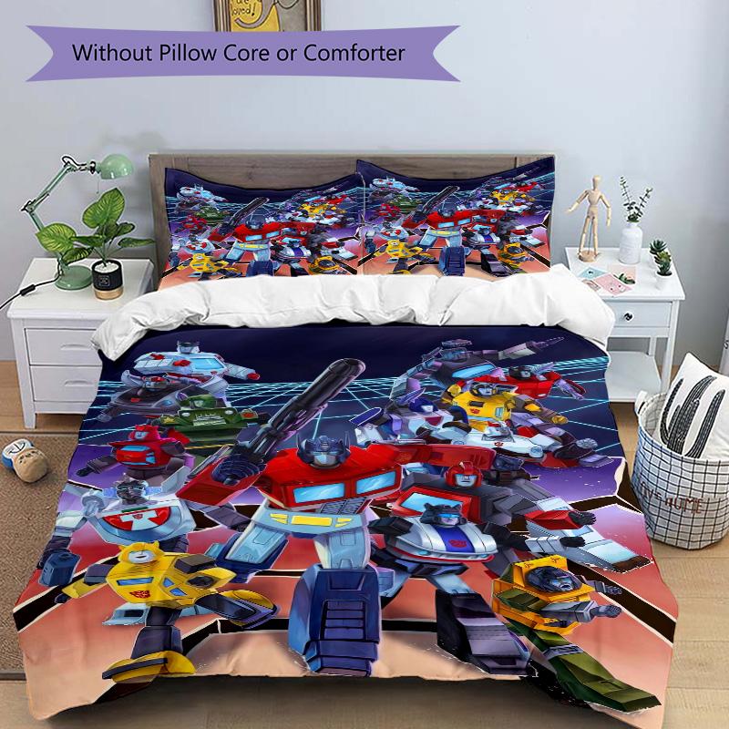 Transformers Cyberverse Heroes Print 3Pcs Bedding Setduvet Cover With 2 Bedropillowcase Home Birthday Gift