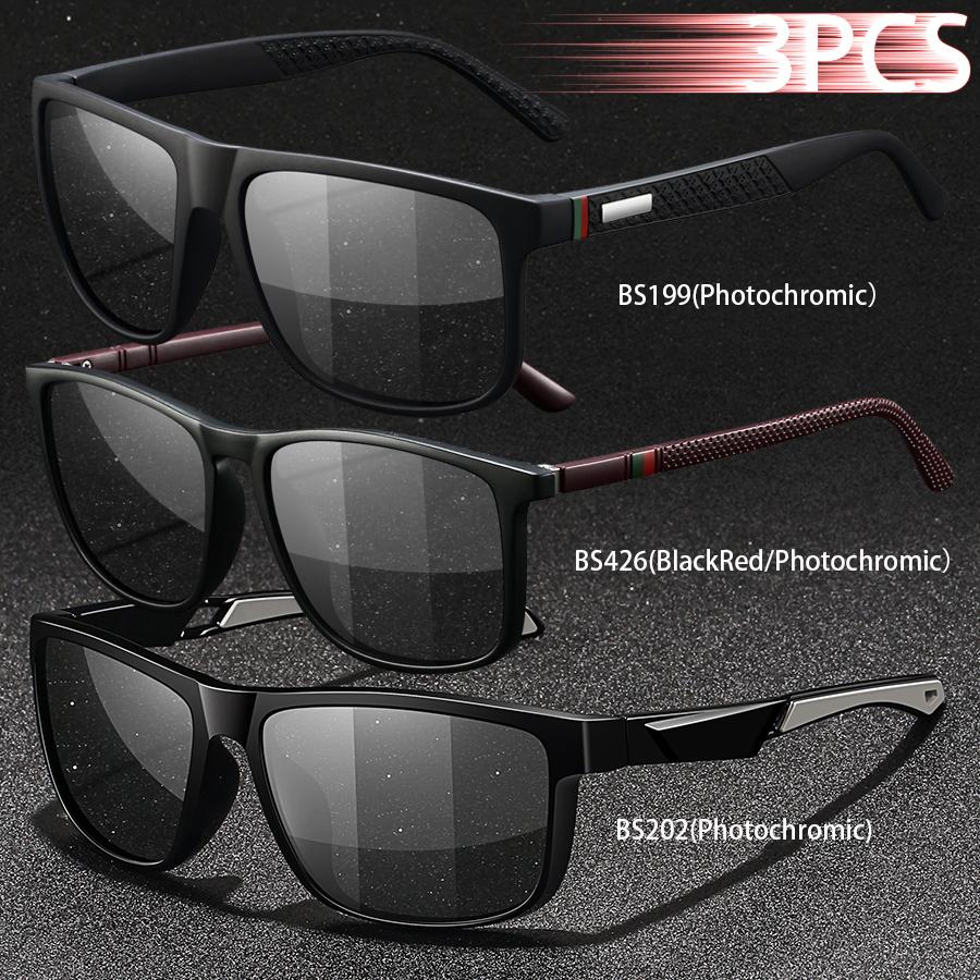 1PCS Photochromic Sports Sunglasses Men Women Vintage Cycling Driving Mountaineering Chameleon UV400 Eyewear