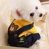Jijijing Stylish Sweatshirt Dog Jumpsuit, Four Legged Outfit, Cute Bear Embroidery, Denim Romper Pants Onesie Clothes for Small Dogs
