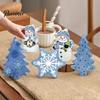 Handcrafted Wooden Christmas Figures 5Pcs/Set Gingerbread Man Tabletop Decor, Vintage Cookie Classic Holiday Theme Ornaments Shaped Ornament for Home