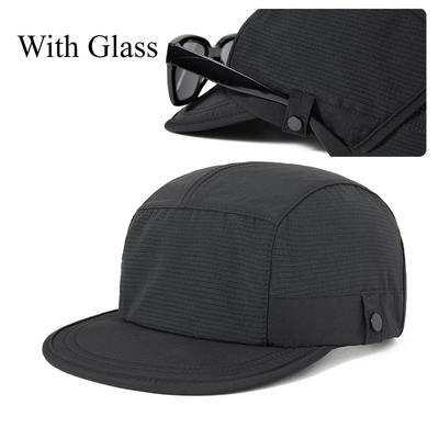5 Panel Camp Cap Nylon Quick-drying  Short Brim Baseball Cap Men Women Japanese Retro Hat Five Cap Running Hat