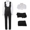 Men's Gothic Costume Set Black Medieval Gentleman Tailcoat Shirt Steampunk Halloween Vampire Cosplay Costume