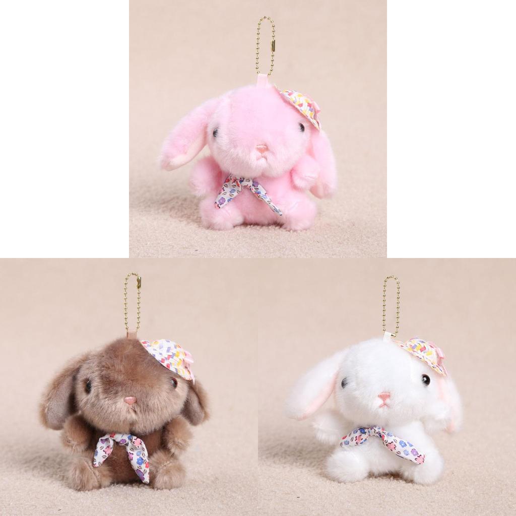 Animal Plush Keyring With Flower Hat And Bow For Kids And Teens Gift