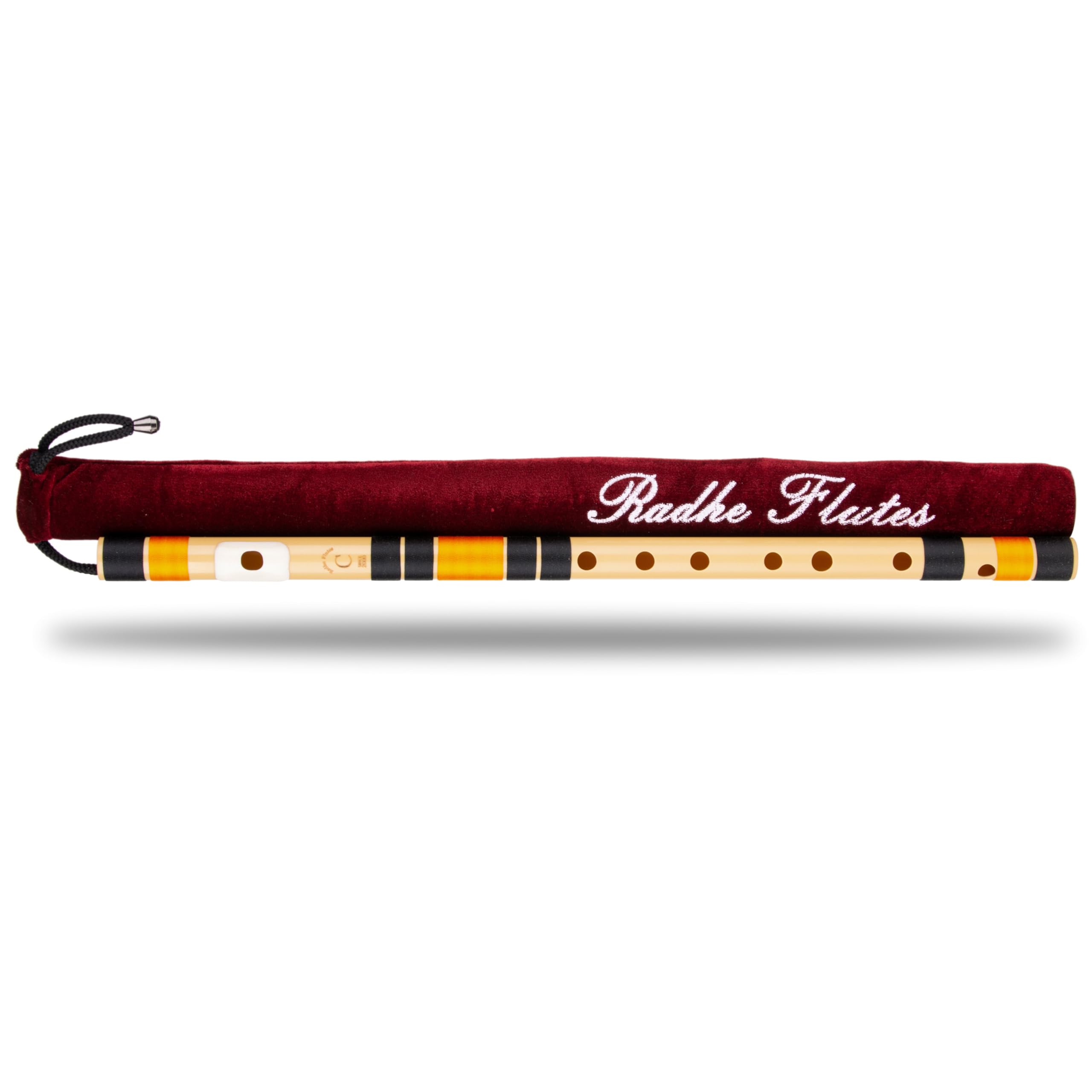 

Radhe Flutes C Natural Right-Handed Middle Vanshri Tanpura Tuned to A440Hz PVC Flute + Velvet Cover + Hindi & English Flute Lessons (Black &