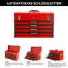 20-Inch Steel Tool Box with Drawers – Tool Storage Box with Metal Latch – Powder-Coated Tool Cabinet (RED)