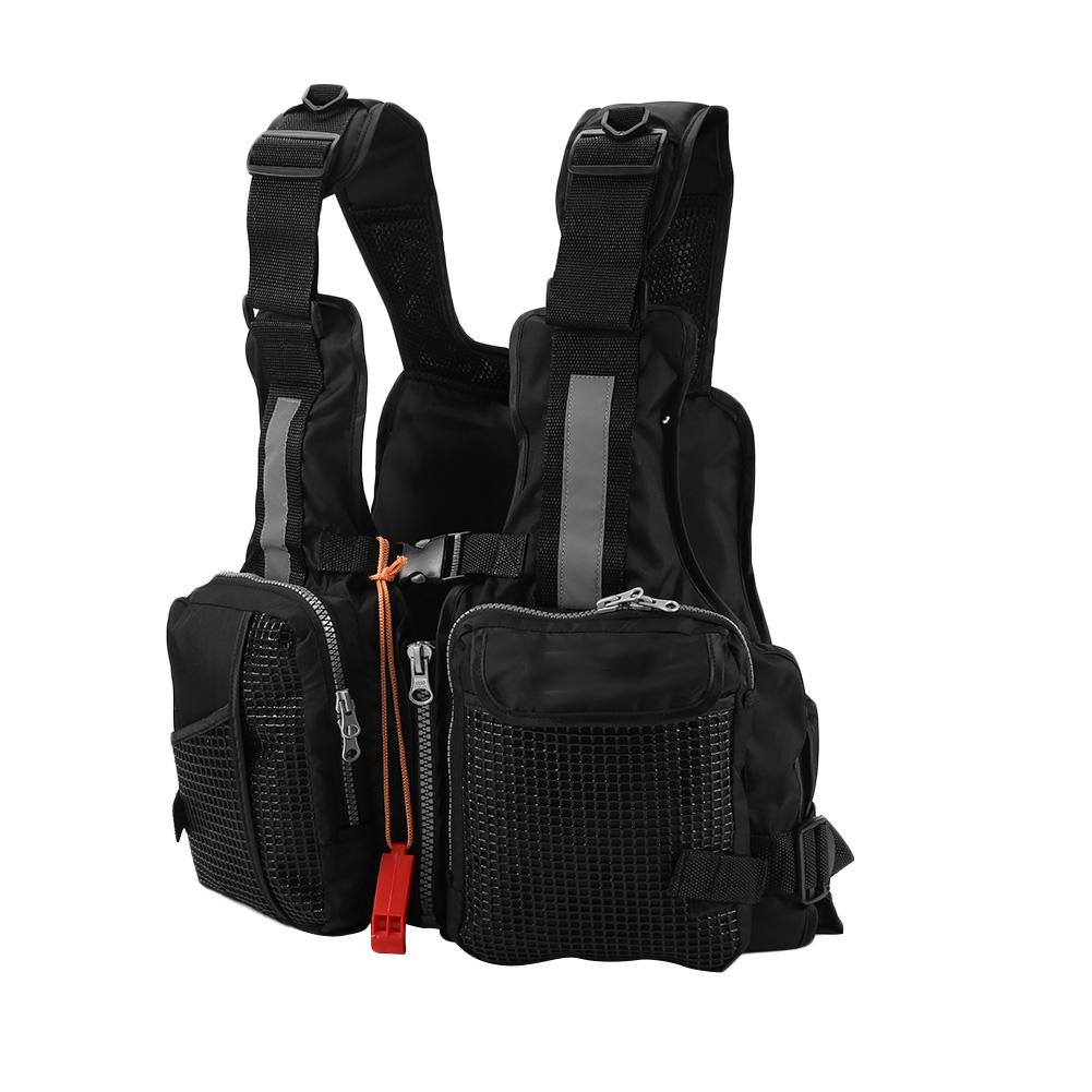 Yetişkinler Can Yeleği Can Yeleği Düdüklü Yüzme Balık Tutma Drift Takımı (Siyah)