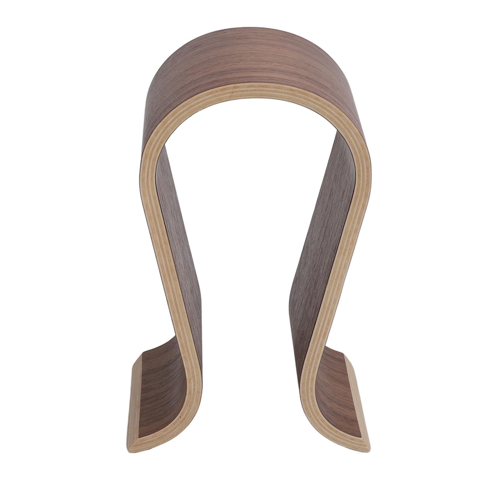 

Headphone Stand Walnut Wood U Shape Non Slip Gaming Headphone Holder for Office and Home Type 1