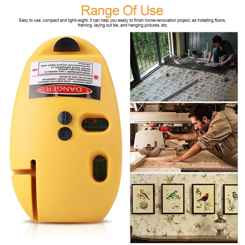 2 Lines Vertical Horizontal Line Infrared Laser Level Right Angle Measuring Tool Yellow